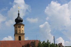 Storchennest mit Blick auf Kirche