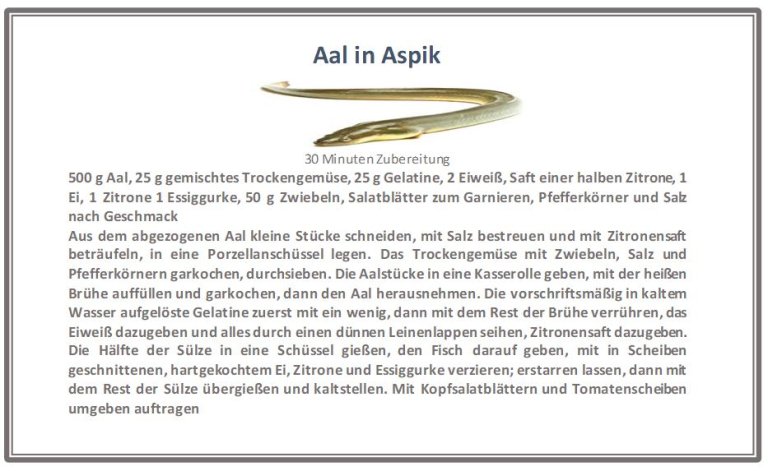 Juli: Aal in Aspik