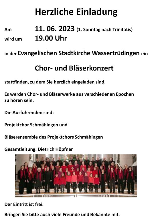 Chor und Bläserkonzert Kirche Chor und Bläserkonzert Kirche