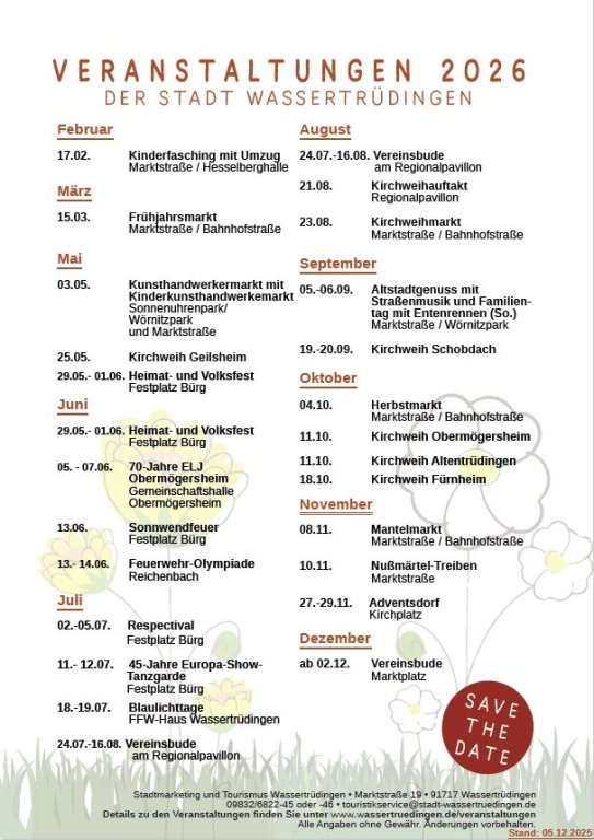 Veranstaltungskalender 2026 Veranstaltungskalender 2026