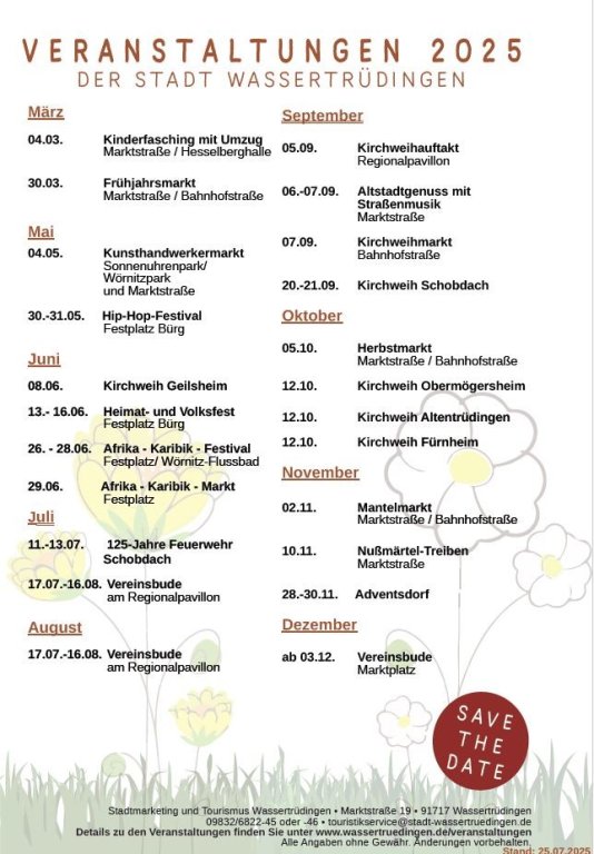 Veranstaltungen Stand 25072025