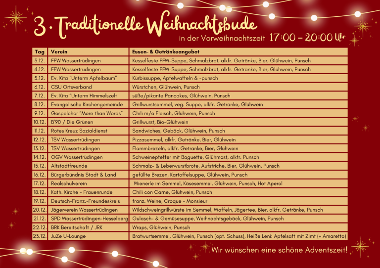 Vereinsbude im Advent