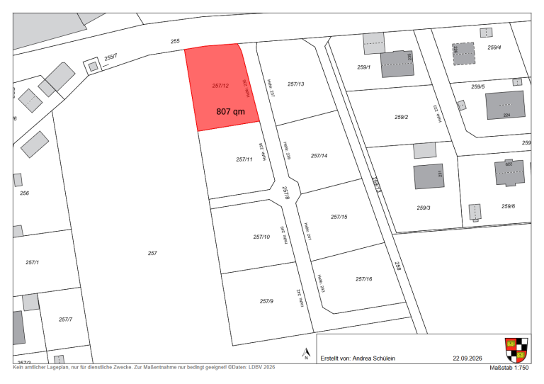Sreenshot Lageplan Obermoegersheim Baugebiet Siegelgasse II